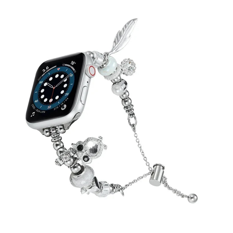 Dây đeo đồng hồ kim loại hạt, dành cho Apple Watch 38mm