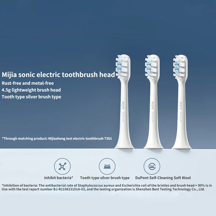 Bộ 3 đầu bàn chải tiêu chuẩn cho bàn chải điện Xiaomi Mijia Sonic T301 / T302, bàn chải T301 & T302 (trắng), bàn chải T301 & T302 (đen)