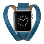 Dây đồng hồ da hạt thượng hạng dập nổi hình vương miện, Dành cho Apple Watch Series 5 & 4 40mm / 3& 2 & 1 38mm, Dành cho Apple Watch Series 7 45mm / 6 & SE & 5 & 4 44mm / 3 & 2 & 1 42mm