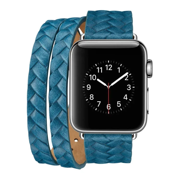 Dây đồng hồ da hạt thượng hạng dập nổi hình vương miện, Dành cho Apple Watch Series 5 & 4 40mm / 3& 2 & 1 38mm, Dành cho Apple Watch Series 7 45mm / 6 & SE & 5 & 4 44mm / 3 & 2 & 1 42mm