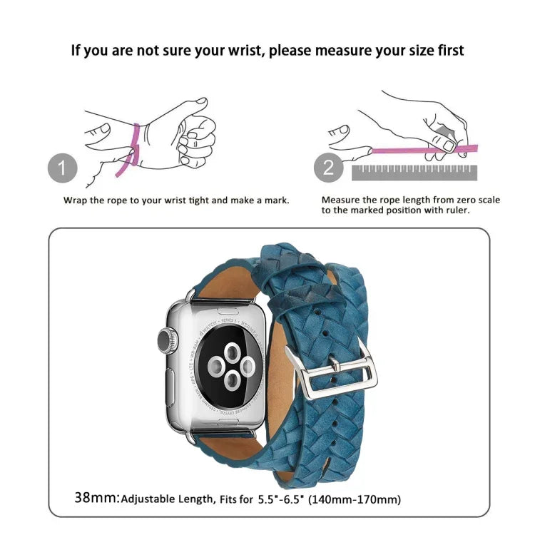 Dây đồng hồ da hạt thượng hạng dập nổi hình vương miện, Dành cho Apple Watch Series 5 & 4 40mm / 3& 2 & 1 38mm, Dành cho Apple Watch Series 7 45mm / 6 & SE & 5 & 4 44mm / 3 & 2 & 1 42mm