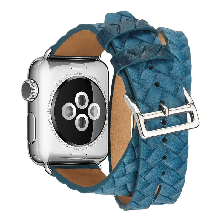 Dây đồng hồ da hạt thượng hạng dập nổi hình vương miện, Dành cho Apple Watch Series 5 & 4 40mm / 3& 2 & 1 38mm, Dành cho Apple Watch Series 7 45mm / 6 & SE & 5 & 4 44mm / 3 & 2 & 1 42mm