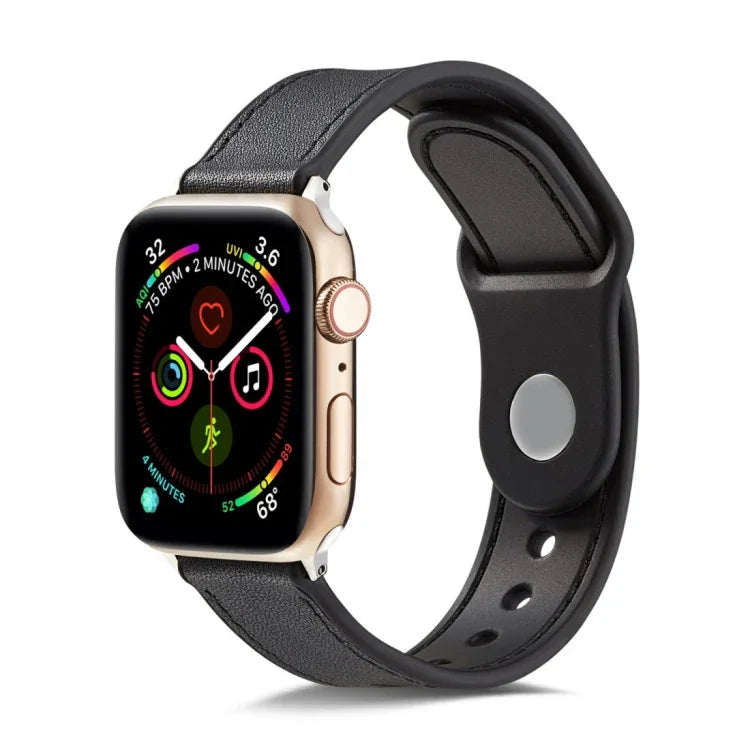 Dây đồng hồ da thật TPU+ khóa đơn, dành cho Apple Watch Series 7 41mm / 6 & SE & 5 & 4 40mm / 3 & 2 & 1 38mm, dành cho Apple Watch Series 7 45mm / 6 & SE & 5 & 4 44mm / 3 & 2 & 1 42mm, dành cho Apple Watch Series 8&7 41mm / SE 2&6&SE&5&4 40mm / 3&2&1 38mm