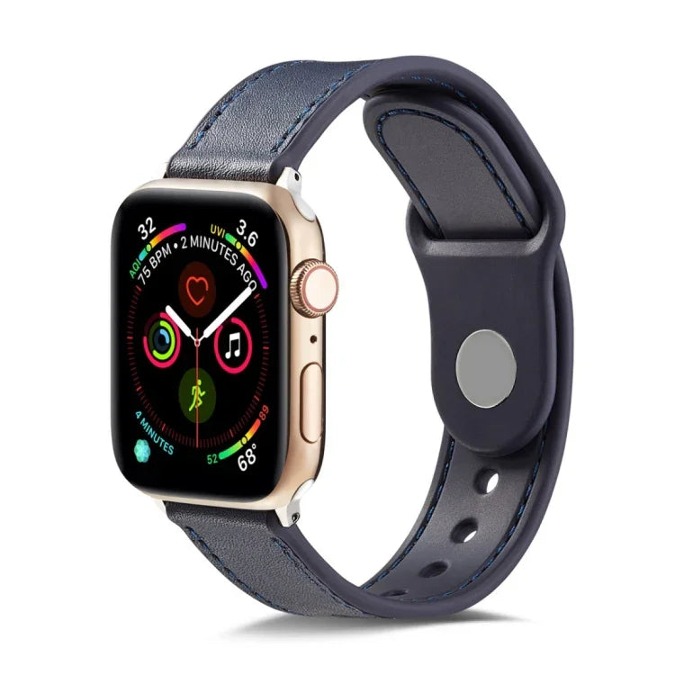 Dây đồng hồ da thật TPU+ khóa đơn, dành cho Apple Watch Series 7 41mm / 6 & SE & 5 & 4 40mm / 3 & 2 & 1 38mm, dành cho Apple Watch Series 7 45mm / 6 & SE & 5 & 4 44mm / 3 & 2 & 1 42mm, dành cho Apple Watch Series 8&7 41mm / SE 2&6&SE&5&4 40mm / 3&2&1 38mm