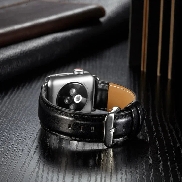 Dây đồng hồ da thuộc hạt thô Crazy Horse, dành cho Apple Watch Series 7 41mm / 6 & SE & 5 & 4 40mm / 3 & 2 & 1 38mm, dành cho Apple Watch Series 7 45mm / 6 & SE & 5 & 4 44mm / 3 & 2 & 1 42mm