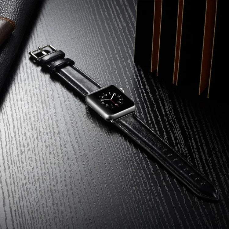 Dây đồng hồ da thuộc hạt thô Crazy Horse, dành cho Apple Watch Series 7 41mm / 6 & SE & 5 & 4 40mm / 3 & 2 & 1 38mm, dành cho Apple Watch Series 7 45mm / 6 & SE & 5 & 4 44mm / 3 & 2 & 1 42mm