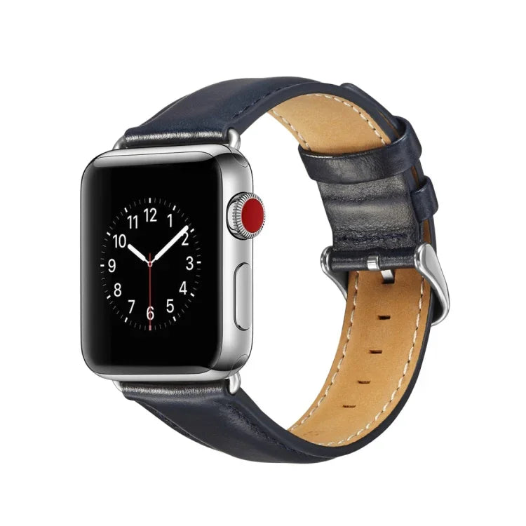 Dây đồng hồ da thuộc hạt thô Crazy Horse, dành cho Apple Watch Series 7 41mm / 6 & SE & 5 & 4 40mm / 3 & 2 & 1 38mm, dành cho Apple Watch Series 7 45mm / 6 & SE & 5 & 4 44mm / 3 & 2 & 1 42mm