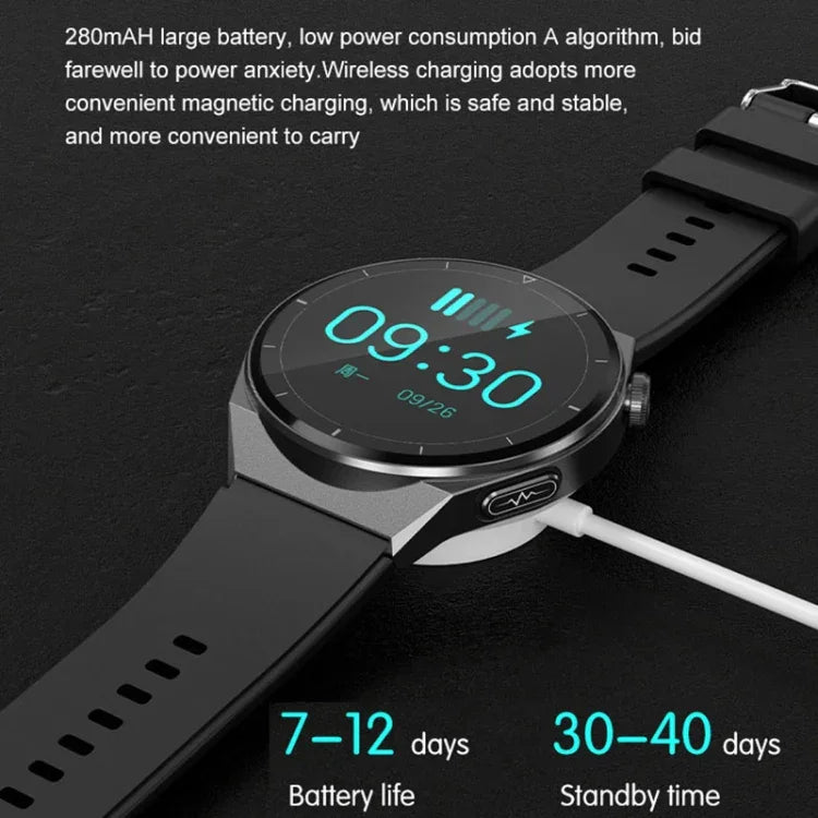 Đồng hồ thông minh TK20 màn hình 1.39 inch dây silicone, Hỗ trợ ECG / Chăm sóc gia đình từ xa / Giám sát nhiệt độ cơ thể, Dây silicone (Đỏ), Dây silicone (Đen), Dây silicone (Xanh dương)