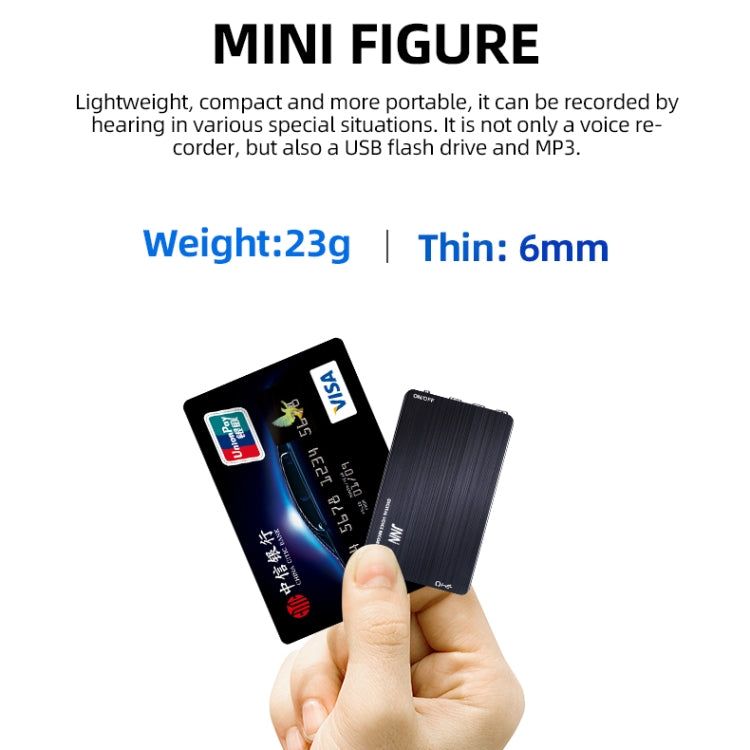 Máy ghi âm điều khiển giọng nói thông minh giảm tiếng ồn HD siêu mỏng JNN M2, 4GB, 8GB, 16GB, 32GB, 64GB