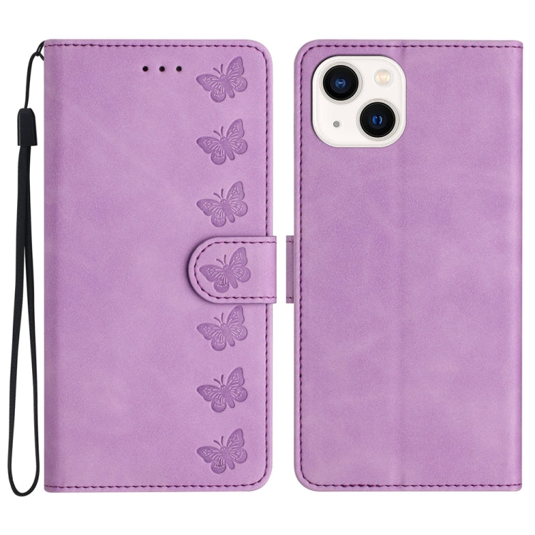 Bao da điện thoại dập nổi bảy con bướm, dành cho iPhone 14 Pro Max, iPhone 13 Pro Max, iPhone 13 Pro, iPhone 13, iPhone 13 mini, iPhone 12, iPhone 12 Pro Max, iPhone 12 Pro