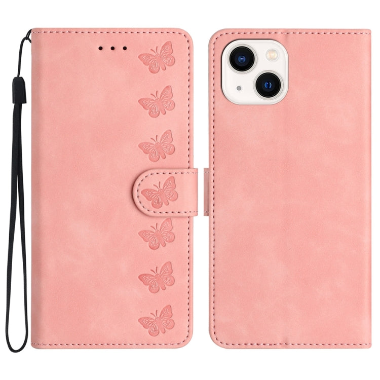 Bao da điện thoại dập nổi bảy con bướm, dành cho iPhone 14 Pro Max, iPhone 13 Pro Max, iPhone 13 Pro, iPhone 13, iPhone 13 mini, iPhone 12, iPhone 12 Pro Max, iPhone 12 Pro