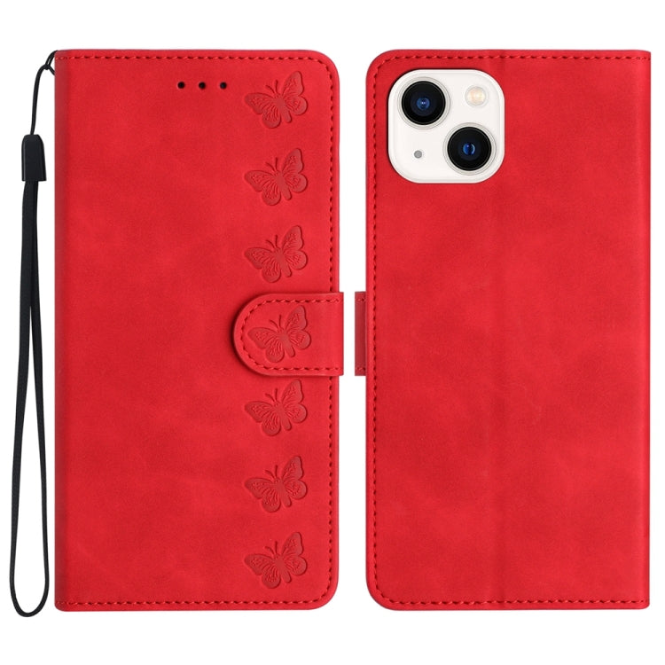 Bao da điện thoại dập nổi bảy con bướm, dành cho iPhone 14 Pro Max, iPhone 13 Pro Max, iPhone 13 Pro, iPhone 13, iPhone 13 mini, iPhone 12, iPhone 12 Pro Max, iPhone 12 Pro