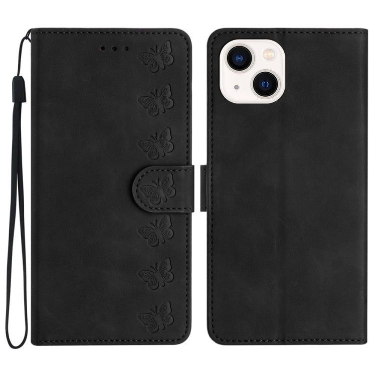 Bao da điện thoại dập nổi bảy con bướm, dành cho iPhone 14 Pro Max, iPhone 13 Pro Max, iPhone 13 Pro, iPhone 13, iPhone 13 mini, iPhone 12, iPhone 12 Pro Max, iPhone 12 Pro
