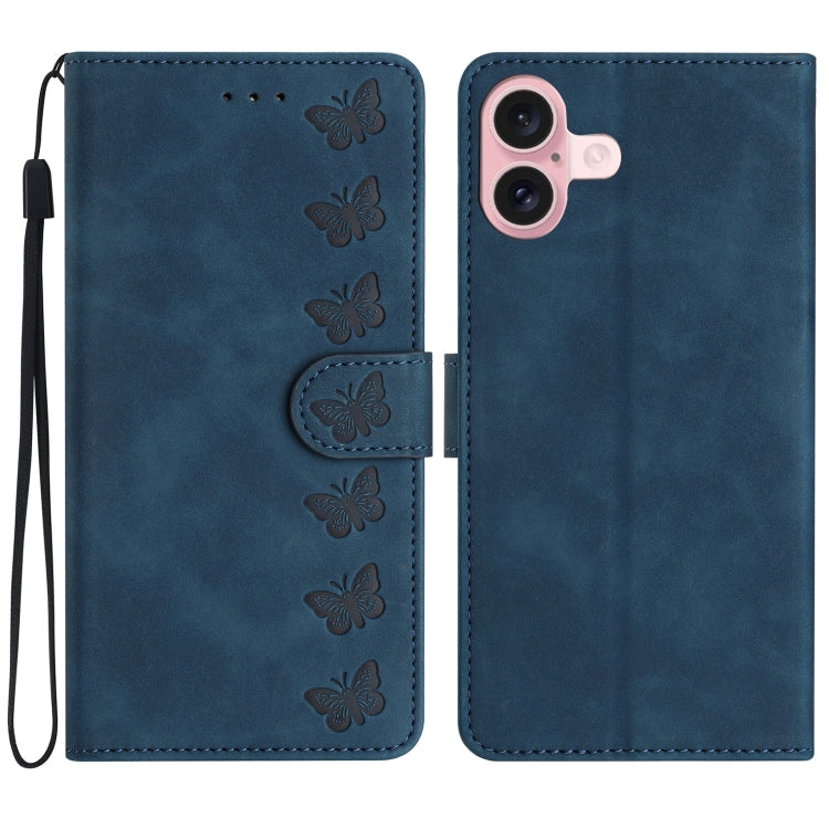 Ốp lưng điện thoại da dập nổi bảy con bướm, dành cho iPhone 16e / 17e, dành cho iPhone 17 Pro Max, dành cho iPhone 17 Pro, dành cho iPhone 17, dành cho iPhone Air, dành cho iPhone 16 Pro Max, dành cho iPhone 16 Pro, dành cho iPhone 16 Plus