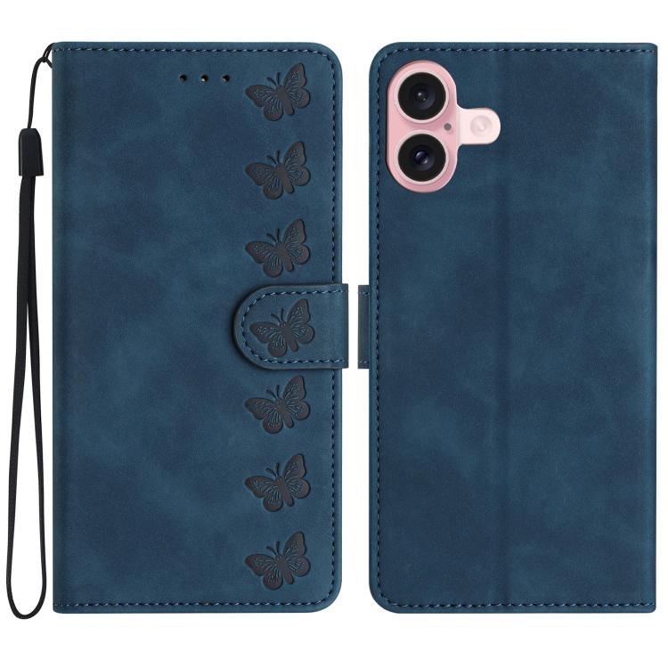 Ốp lưng điện thoại da dập nổi bảy con bướm, dành cho iPhone 16e / 17e, dành cho iPhone 17 Pro Max, dành cho iPhone 17 Pro, dành cho iPhone 17, dành cho iPhone Air, dành cho iPhone 16 Pro Max, dành cho iPhone 16 Pro, dành cho iPhone 16 Plus