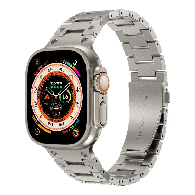 Double Rows Metal Watch Band, For Apple Watch 6 40mm, For Apple Watch 6 44mm, For Apple Watch 5 44mm, For Apple Watch 5 40mm, For Apple Watch 4 44mm, For Apple Watch 4 40mm, For Apple Watch 3 38mm, For Apple Watch 3 42mm, For Apple Watch 2 42mm        ...