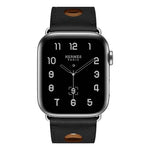 Leather Three Holes Replacement Strap Watchband, For Apple Watch Series 8&7 41mm / SE 2&6&SE&5&4 40mm / 3&2&1 38mm, For Apple Watch Series 7 45mm / 6 & SE & 5 & 4 44mm / 3 & 2 & 1 42mm, For Apple Watch Series 7 41mm / 6 & SE & 5 & 4 40mm / 3 & 2 & 1 38...