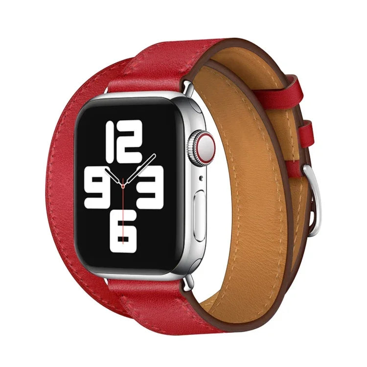 Dây đồng hồ thay thế da vòng đôi, dành cho Apple Watch Series 7 41mm / 6 & SE & 5 & 4 40mm / 3 & 2 & 1 38mm, dành cho Apple Watch Series 7 45mm / 6 & SE & 5 & 4 44mm / 3 & 2 & 1 42mm