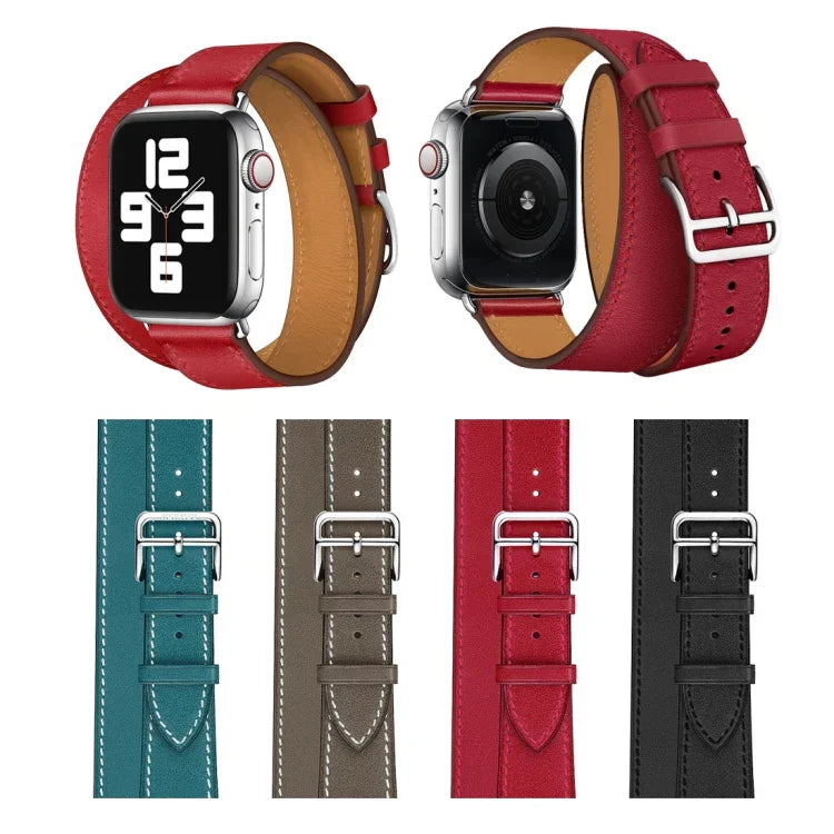 Dây đồng hồ thay thế da vòng đôi, dành cho Apple Watch Series 7 41mm / 6 & SE & 5 & 4 40mm / 3 & 2 & 1 38mm, dành cho Apple Watch Series 7 45mm / 6 & SE & 5 & 4 44mm / 3 & 2 & 1 42mm