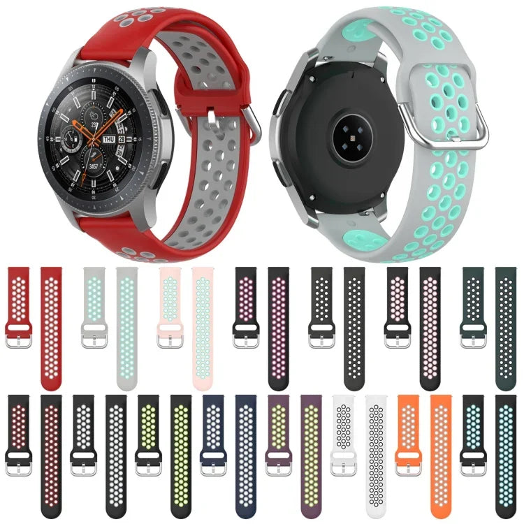Dây đeo silicone thể thao hai tông màu thay thế đa năng, dành cho Samsung Galaxy Watch 46mm / Gear S3, dành cho Huawei Watch GT2 / Honor Magic Watch 2 46mm