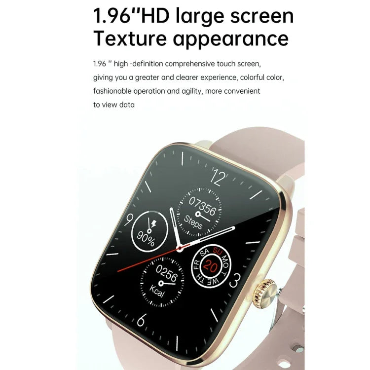Đồng hồ thông minh T20 màn hình 1.96 inch chống nước IP67 dây silicone, Hỗ trợ gọi Bluetooth chế độ kép / Giám sát nhịp tim