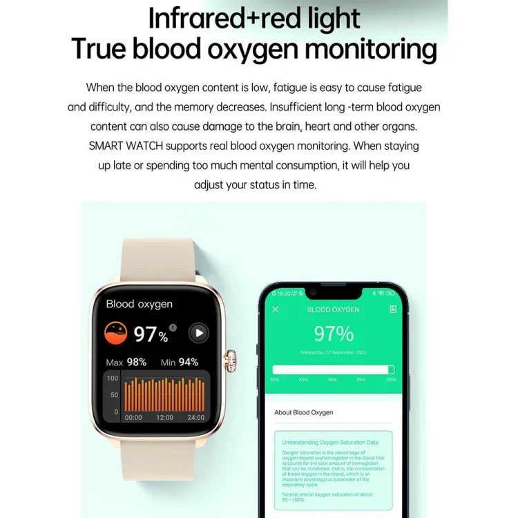 Đồng hồ thông minh T20 màn hình 1.96 inch chống nước IP67 dây silicone, Hỗ trợ gọi Bluetooth chế độ kép / Giám sát nhịp tim