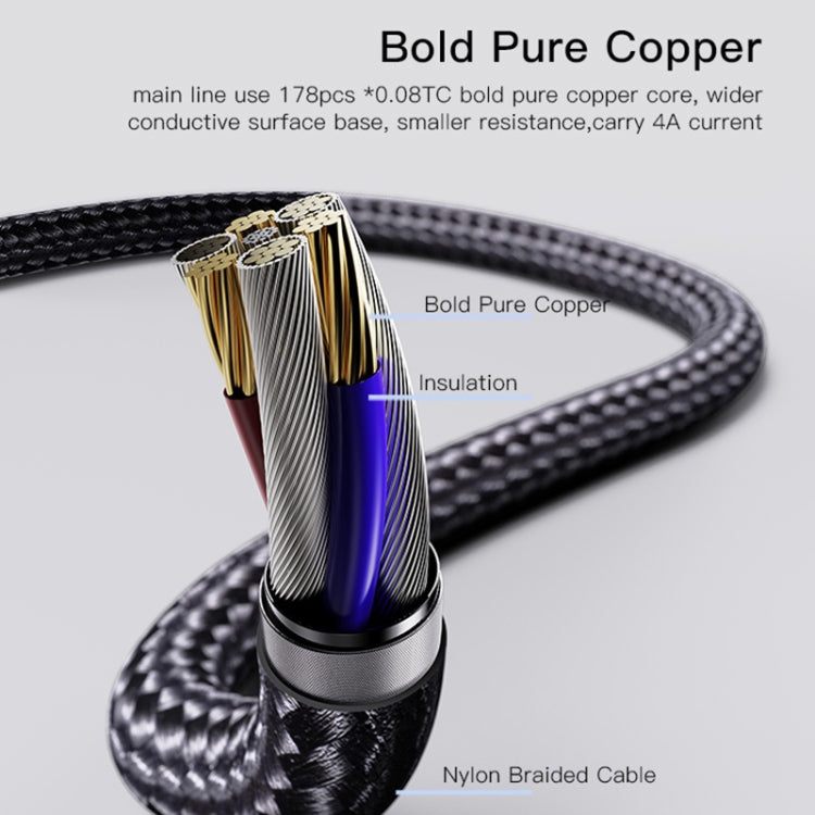 Cáp sạc USB 1.2m 4A sang Dual Type-C + Dual 8 Pin YESIDO CA111, CA111