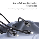 Cáp sạc USB 1.2m 4A sang Dual Type-C + Dual 8 Pin YESIDO CA111, CA111