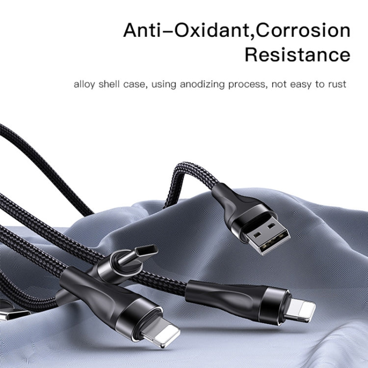 Cáp sạc USB 1.2m 4A sang Dual Type-C + Dual 8 Pin YESIDO CA111, CA111