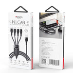 Cáp sạc USB 1.2m 4A sang Dual Type-C + Dual 8 Pin YESIDO CA111, CA111