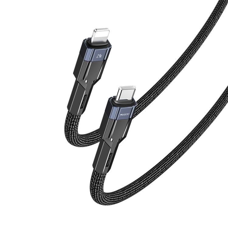YESIDO CA107 Cáp dữ liệu sạc 1.2m 2.4A USB-C / Type-C sang 8 Pin OD0.6, CA107