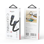 YESIDO CA107 Cáp dữ liệu sạc 1.2m 2.4A USB-C / Type-C sang 8 Pin OD0.6, CA107