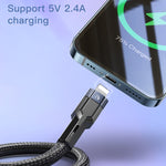 YESIDO CA107 Cáp dữ liệu sạc 1.2m 2.4A USB-C / Type-C sang 8 Pin OD0.6, CA107
