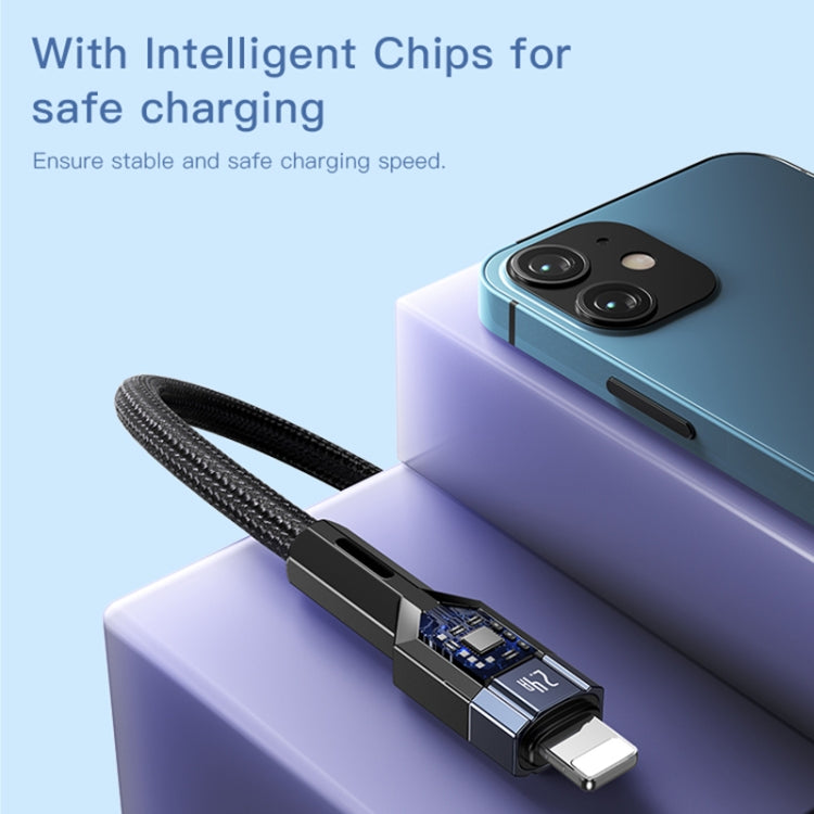 YESIDO CA107 Cáp dữ liệu sạc 1.2m 2.4A USB-C / Type-C sang 8 Pin OD0.6, CA107