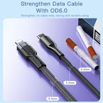 YESIDO CA107 Cáp dữ liệu sạc 1.2m 2.4A USB-C / Type-C sang 8 Pin OD0.6, CA107