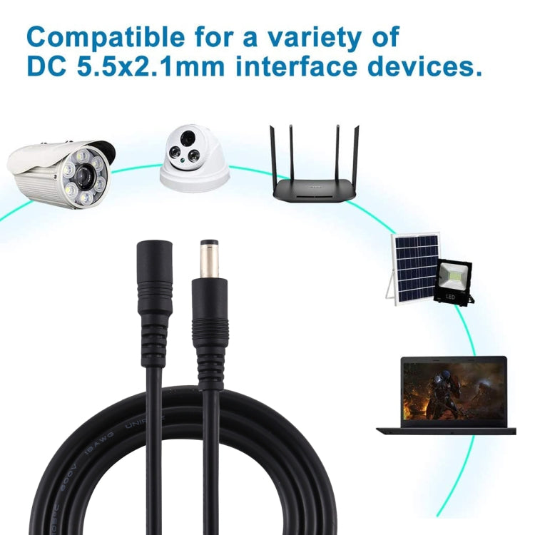 Cáp nối dài nguồn DC 5.5 x 2.1mm cái sang đực, dài 1m, 1.5m, 3m, 5m, 10m