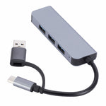 Trạm kết nối đa năng 4 trong 1 USB+USB-C/Type-C sang USB, HUB adapter 2301