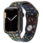 Dây đồng hồ silicone giọt mưa cầu vồng, dành cho Apple Watch SE 2022 44mm, Apple Watch 9 41mm, Apple Watch 7 41mm, Apple Watch 7 45mm