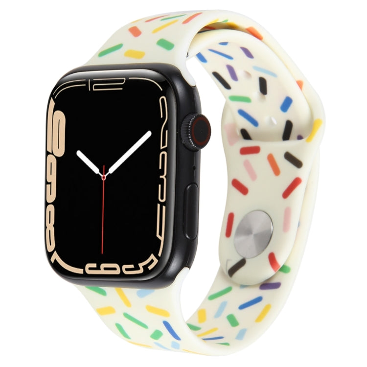 Dây đồng hồ silicone giọt mưa cầu vồng, dành cho Apple Watch SE 2022 44mm, Apple Watch 9 41mm, Apple Watch 7 41mm, Apple Watch 7 45mm