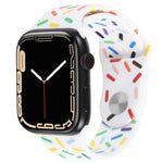 Dây đồng hồ silicone giọt mưa cầu vồng, dành cho Apple Watch 42mm, dành cho Apple Watch 38mm