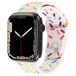 Dây đồng hồ silicone giọt mưa cầu vồng, dành cho Apple Watch 42mm, dành cho Apple Watch 38mm