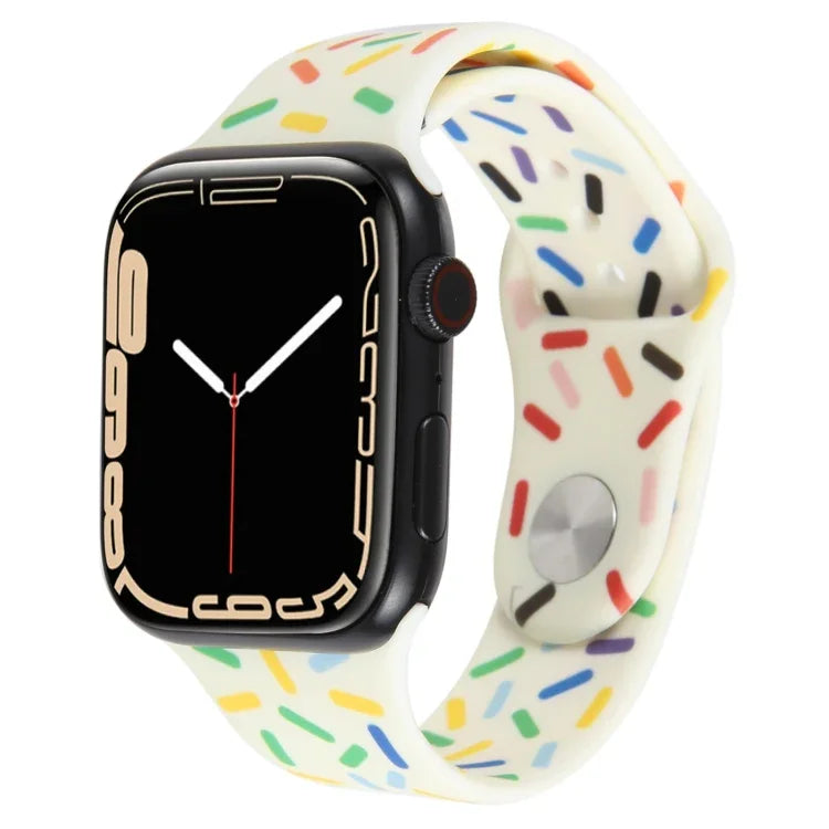 Dây đồng hồ silicone giọt mưa cầu vồng, dành cho Apple Watch 42mm, dành cho Apple Watch 38mm