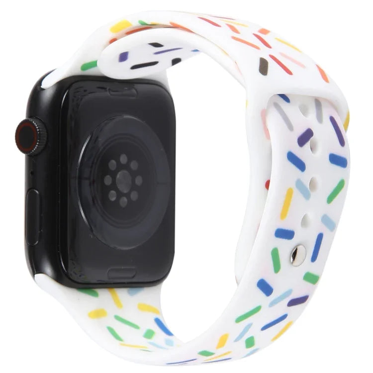 Dây đồng hồ silicone giọt mưa cầu vồng, dành cho Apple Watch 42mm, dành cho Apple Watch 38mm
