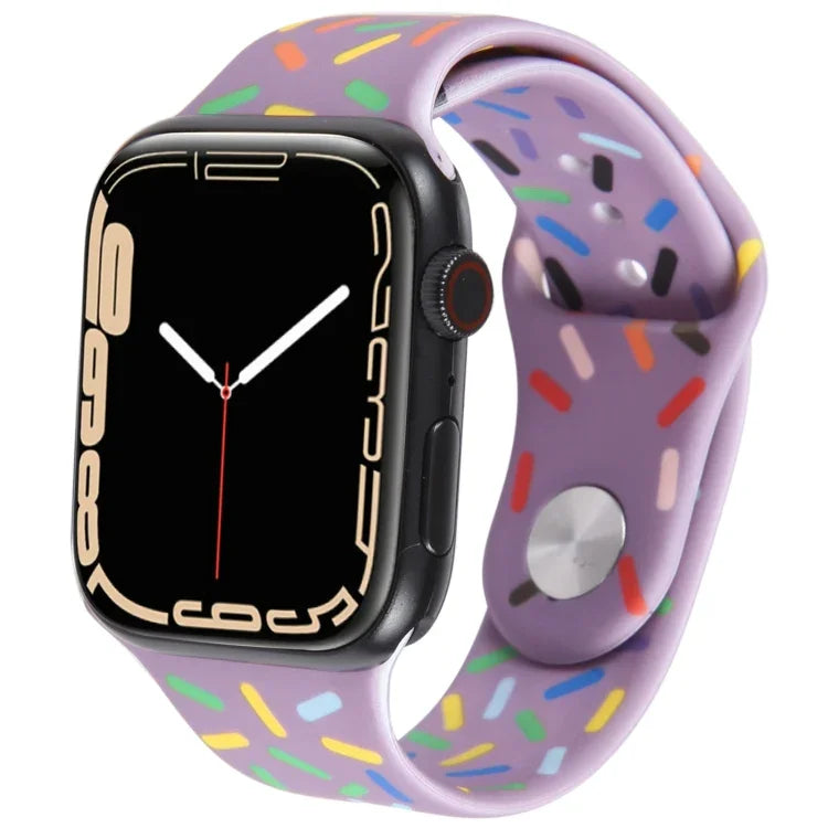 Dây đồng hồ silicone giọt mưa cầu vồng, dành cho Apple Watch 42mm, dành cho Apple Watch 38mm