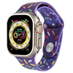 Dây đồng hồ silicone giọt mưa cầu vồng, dành cho Apple Watch 8 45mm, Apple Watch Ultra 2 49mm, Apple Watch SE 2022 40mm, Apple Watch 9 45mm