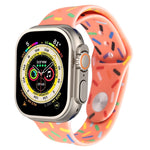 Dây đồng hồ silicone giọt mưa cầu vồng, dành cho Apple Watch 8 45mm, Apple Watch Ultra 2 49mm, Apple Watch SE 2022 40mm, Apple Watch 9 45mm