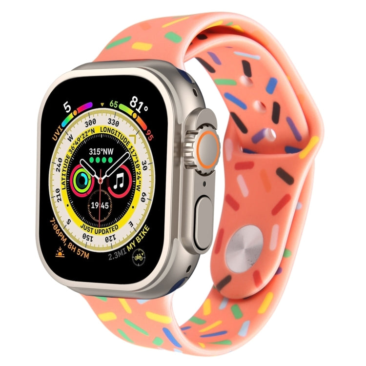 Dây đồng hồ silicone giọt mưa cầu vồng, dành cho Apple Watch 8 45mm, Apple Watch Ultra 2 49mm, Apple Watch SE 2022 40mm, Apple Watch 9 45mm