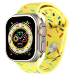 Dây đồng hồ silicone giọt mưa cầu vồng, dành cho Apple Watch 8 45mm, Apple Watch Ultra 2 49mm, Apple Watch SE 2022 40mm, Apple Watch 9 45mm