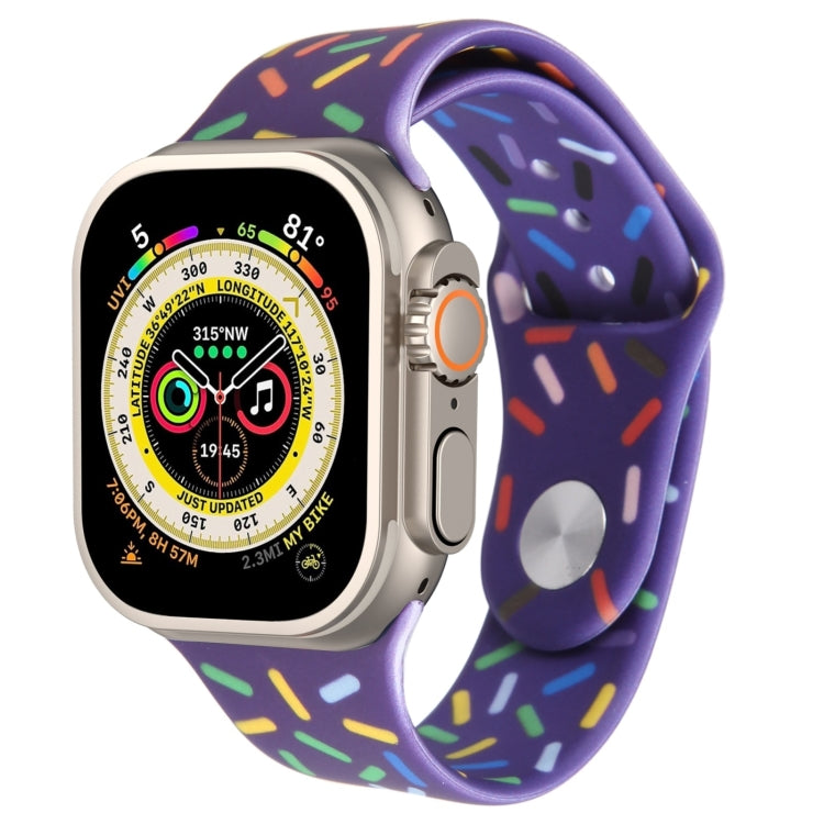 Dây đồng hồ silicone giọt mưa cầu vồng, dành cho Apple Watch 8 45mm, Apple Watch Ultra 2 49mm, Apple Watch SE 2022 40mm, Apple Watch 9 45mm