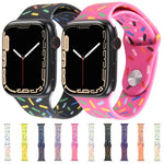 Dây đồng hồ silicone giọt mưa cầu vồng, dành cho Apple Watch 42mm, dành cho Apple Watch 38mm